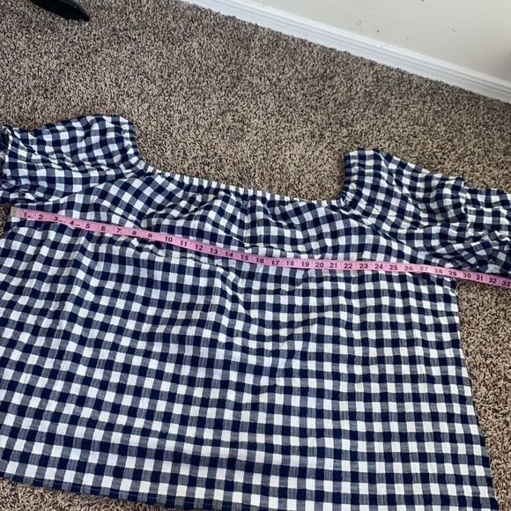 Lane Bryant women’s gingham off the shoulder blouse size 26/28 - Picture 5 of 9